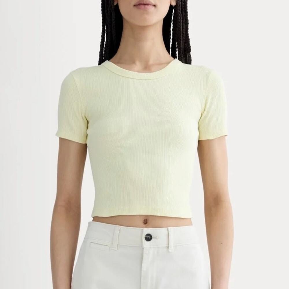 Everlane The 90s Rib Tee Pear Yellow Size Medium NWT